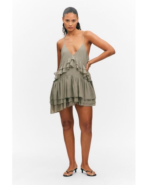 Monki Natural Mini-Camikleid Mit Rüschen