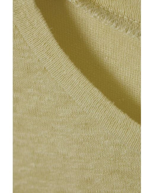 Weekday Yellow Linen Blend Fitted T-shirt