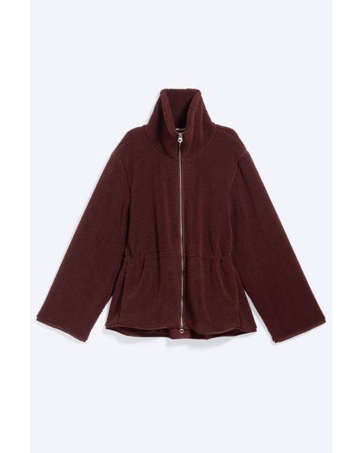 Monki Red Waisted Pile Jacket