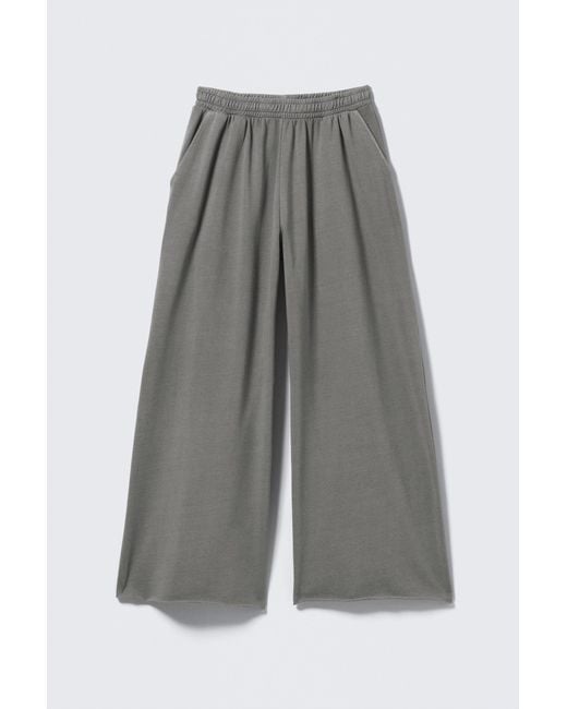 Weekday Gray Low Rise Wide Leg Baggy Sweatpants