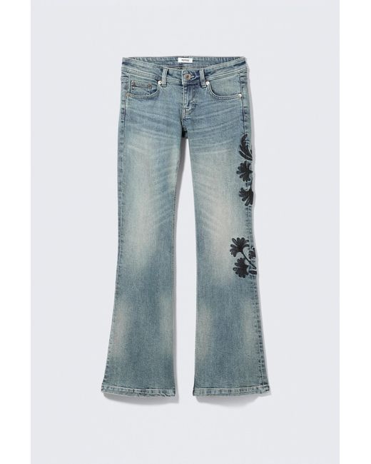 Monki Blue Low Rise Regular Bootcut Jeans