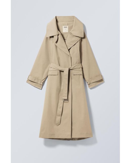 Weekday Natural Oversized Double-Breasted Trench Coat