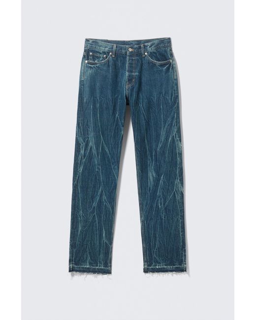 Weekday Blue Space Split-Hem Relaxed Straight Jeans for men
