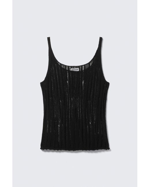Weekday Black Textured Knitted Tank Top