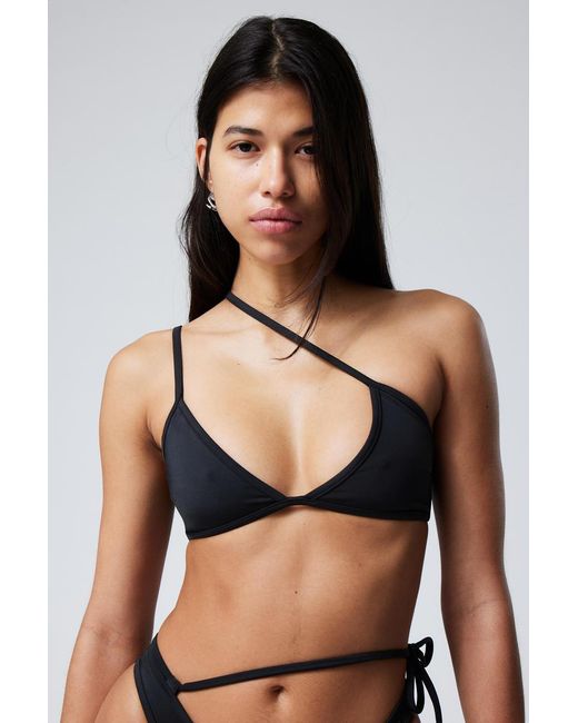 Weekday Black Asymmetric Pullover Bikini Top