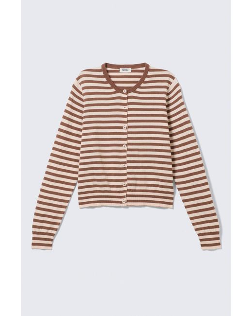 Monki White Fine Knitted Cotton Cardigan
