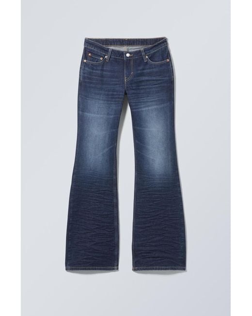 Weekday Blue Bootcut-Jeans In Knitteroptik Nova