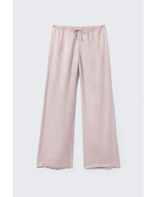 Monki Pink Low-Rise Relaxed Pull-On Trousers