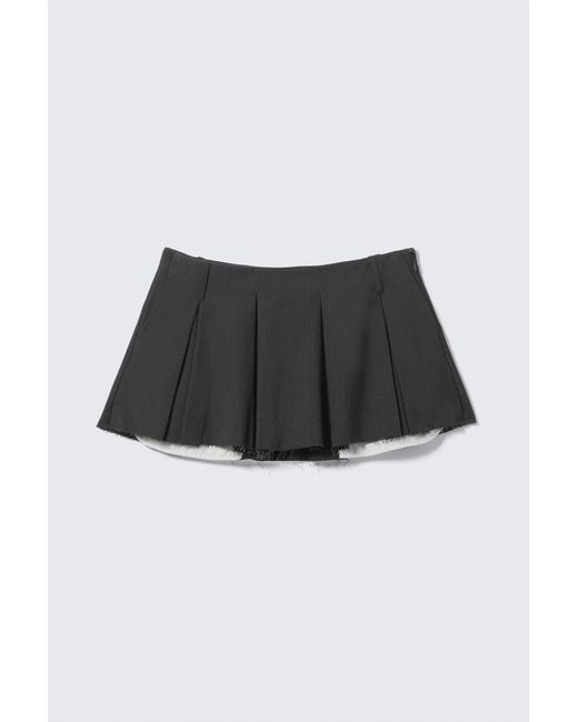 Monki Gray Pleated Mini Suiting Skirt