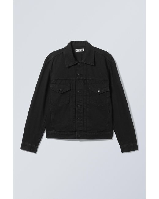 Rahtech Weekday Weekday Relaxed Fit Denim Jacket in Black | Lyst UK