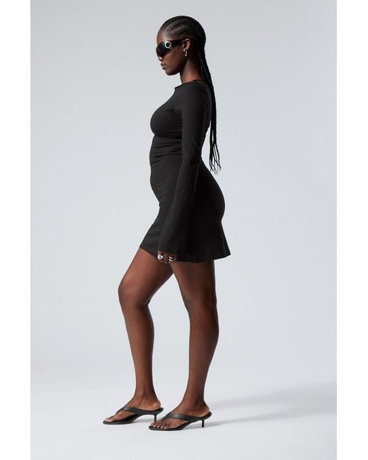 Weekday Black Long Sleeve Mini Dress