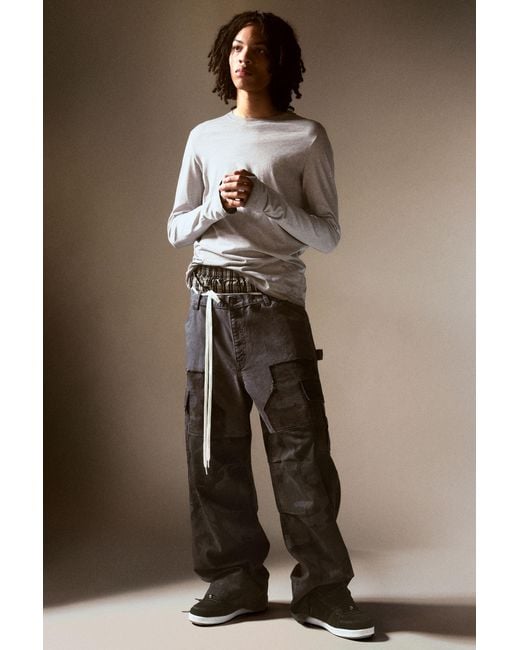 Weekday Brown Loose Patchwork Cargo Trousers for men