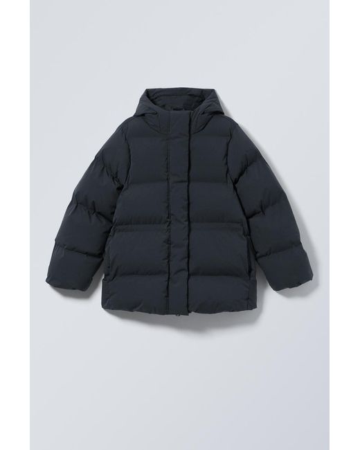 Weekday Blue Waisted Puffer Jacket