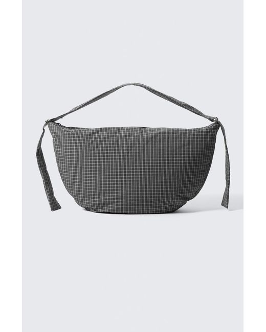 Weekday Gray Lässige Schultertasche Aus Karierter Baumwolle