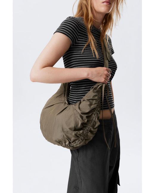 Weekday Black Gathered Crossbody Bag