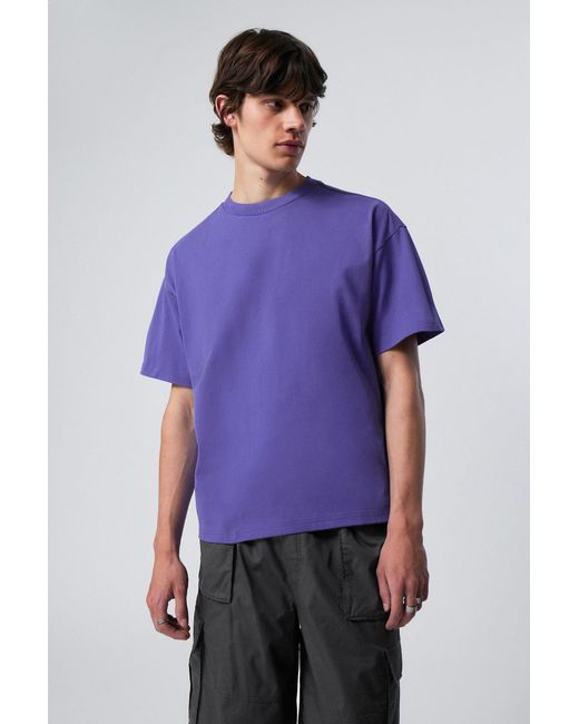 Weekday Purple Great Boxy Heavyweight T-shirt for men