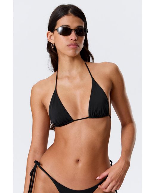 Weekday Black Strappy Triangle Bikini Top