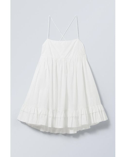 Weekday White Mini Poplin Strap Dress