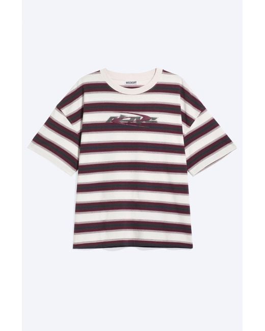Weekday Blue Oversized Boxy Graphic T-Shirt for men