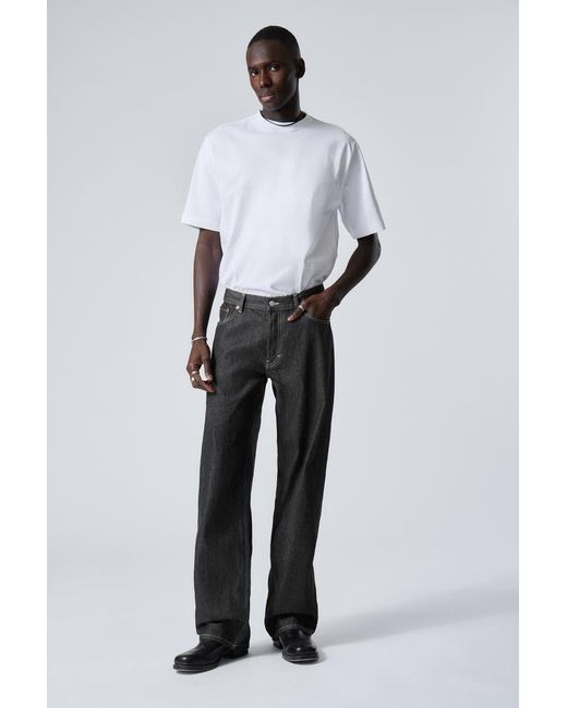Weekday Sphere Low Waist Loose Straight Leg Jeans in Gray für Herren
