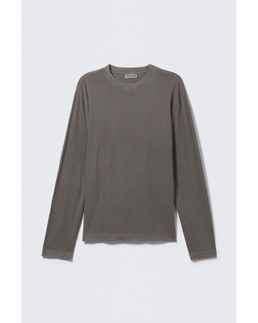 Weekday Gray Relaxed Long-Sleeved Pyjama T-Shirt for men