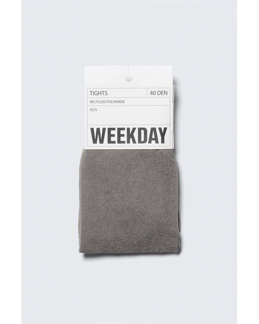 Weekday Gray Semi-Sheer 40 Den Shiny Tights
