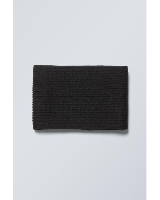 Weekday Rippstrick-Schal in Black für Herren