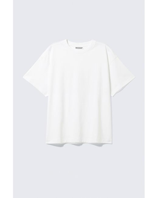 Weekday White Relaxed Boxy Cotton Jersey T-shirt