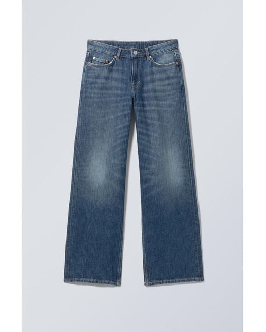 Weekday Blue Ample Low Rise Loose Wide Jeans