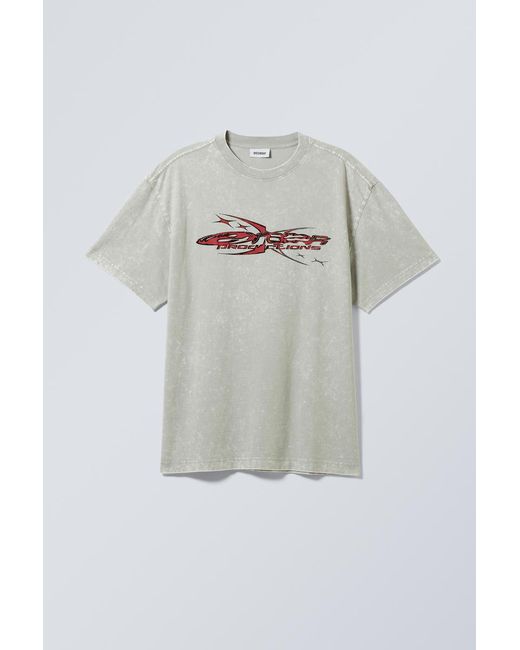 Weekday Oversized-T-Shirt mit Grafikprint in Gray für Herren