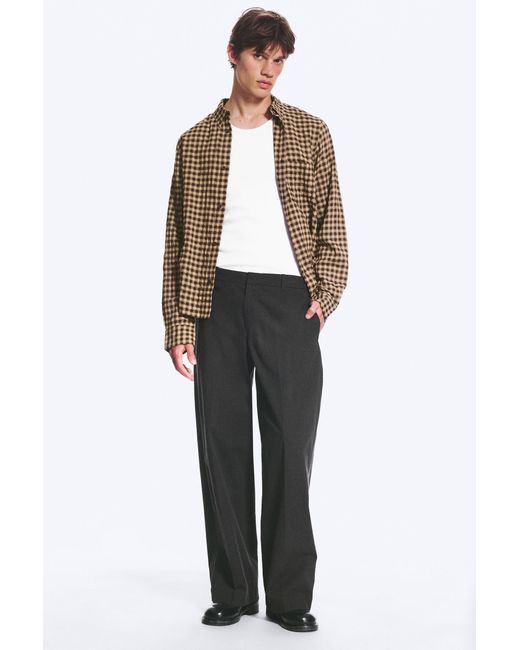 Weekday Black Florian Pleated Relaxed Suiting Trousers for men