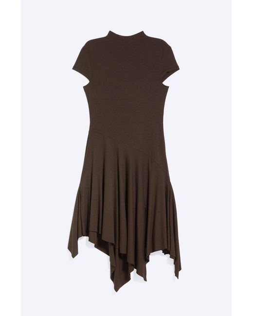 Monki Multicolor Asymmetric Mock‑Neck Midi Dress