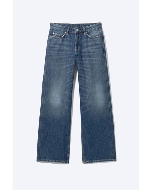 Weekday Blue Ample Low Rise Loose Wide Jeans