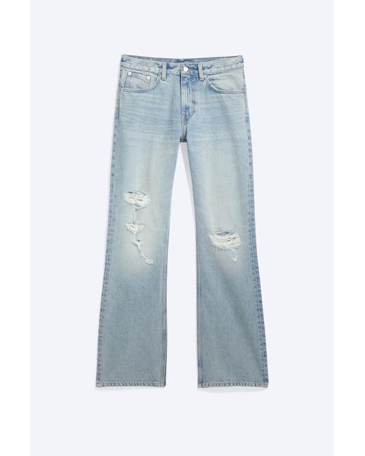 Weekday Blue Mercury Mid Rise Relaxed Bootcut Jeans for men