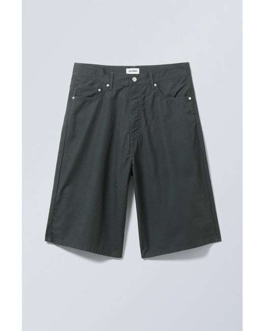 Weekday Black Astro Loose Twill Shorts for men