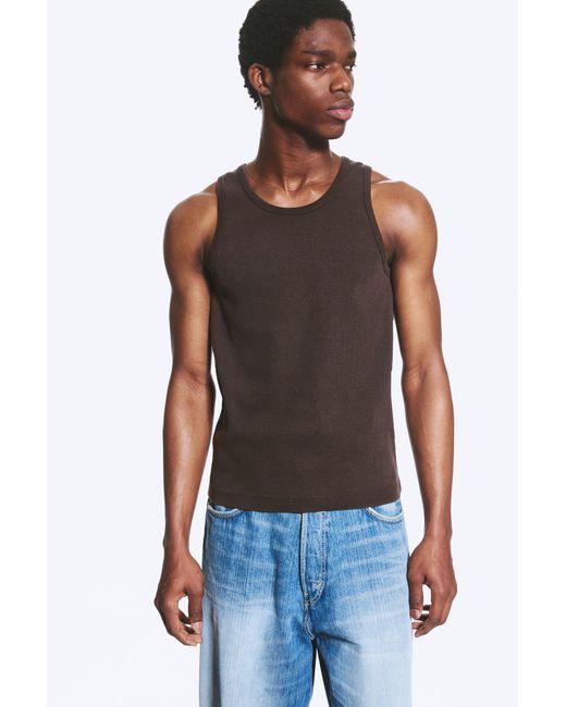Weekday Blue Classic Ribbed Tank Top for men