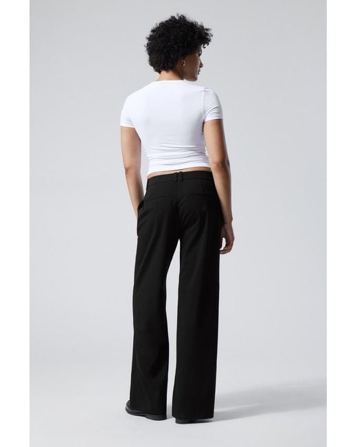 Weekday Black Emily Low Waist Suiting Trousers