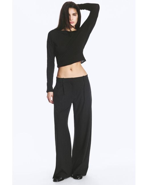 Weekday Black Low Waist Wide Suiting Trousers