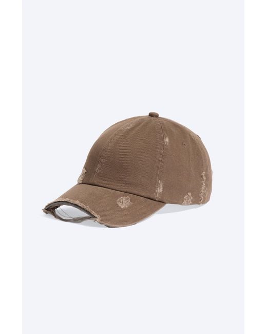 Weekday Gray Distressed Cotton Canvas Baseball Cap