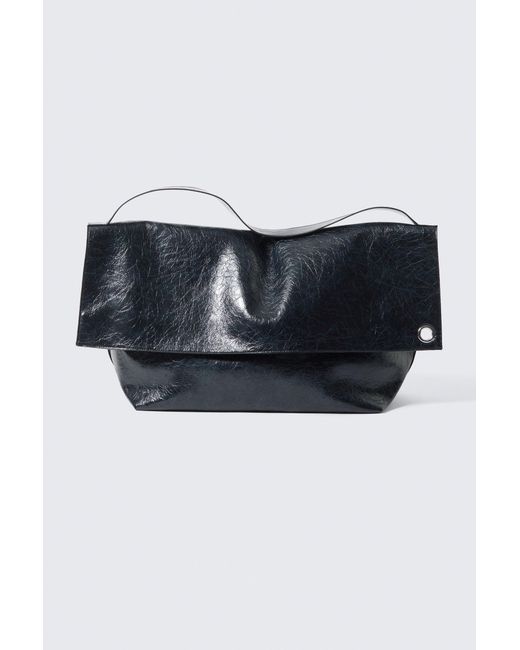 Weekday Black Large Faux Leather Clutch Bag
