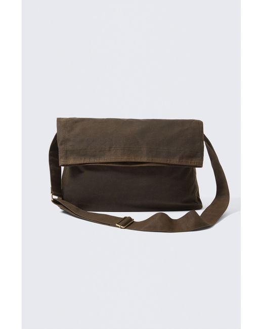 Weekday Messenger Bag Aus Gewachstem Baumwoll-Canvas in White für Herren