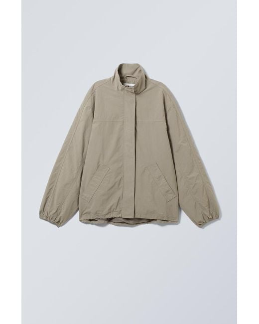 Weekday Brown Loose Nylon Windbreaker Jacket