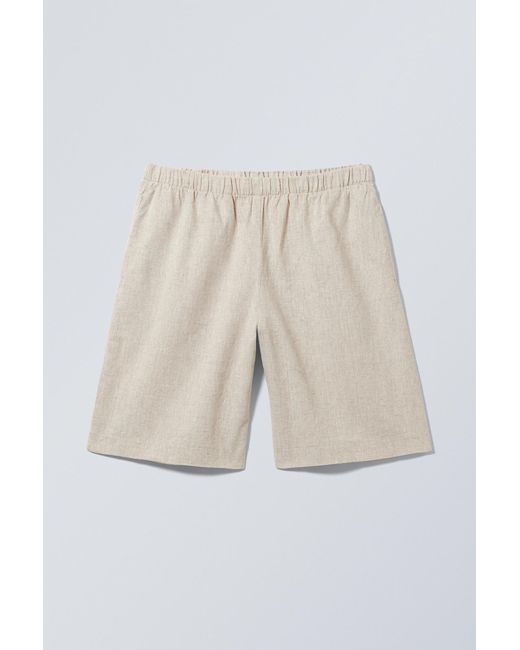 Weekday Multicolor Relaxed Linen Blend Shorts