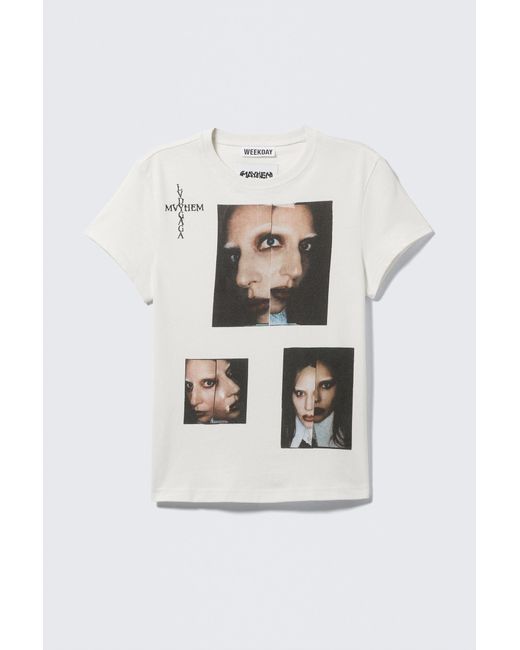 Weekday White Lady Gaga Baby Tee for men