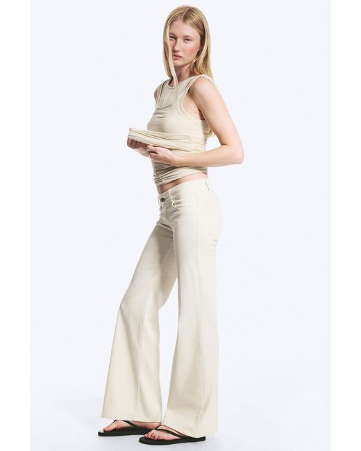Weekday White Stretch Bootcut Trousers