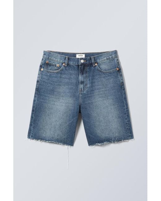 Weekday Blue Galaxy Denim Shorts for men