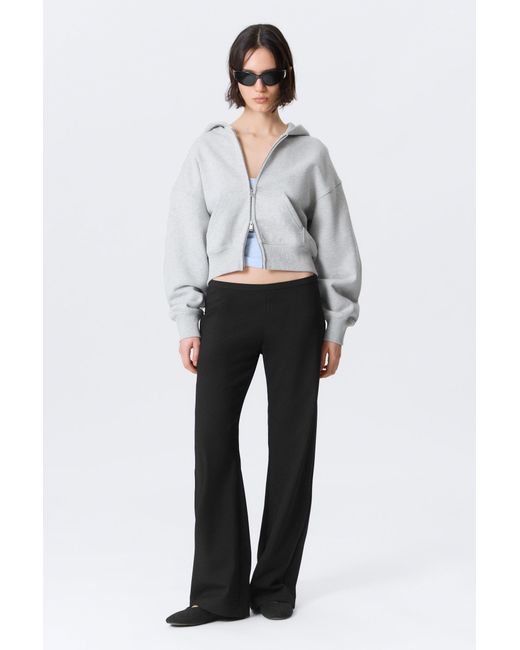 Weekday Gray Low Rise Side-Zip Suiting Trousers