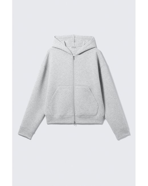 Weekday Gray Simon Scuba Zip Hoodie for men