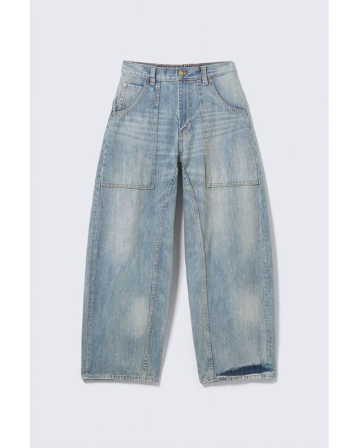 Cheap Monday Dunno Low Rise Loose Barrel Leg Jeans in Blue | Lyst UK
