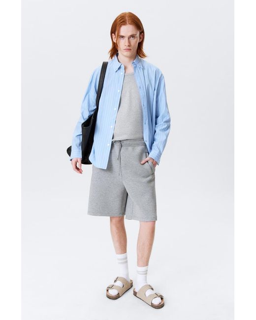 Weekday Blue Loose Fit Scuba Shorts for men